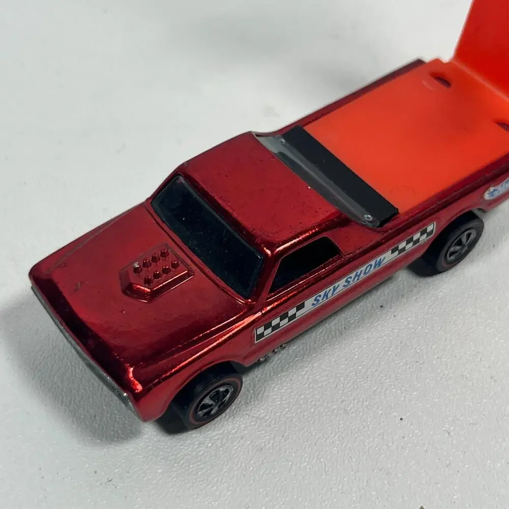 HOT WHEELS Redline 1968 Sky Show Custom Fleetside Rose Red Spectraflame USA